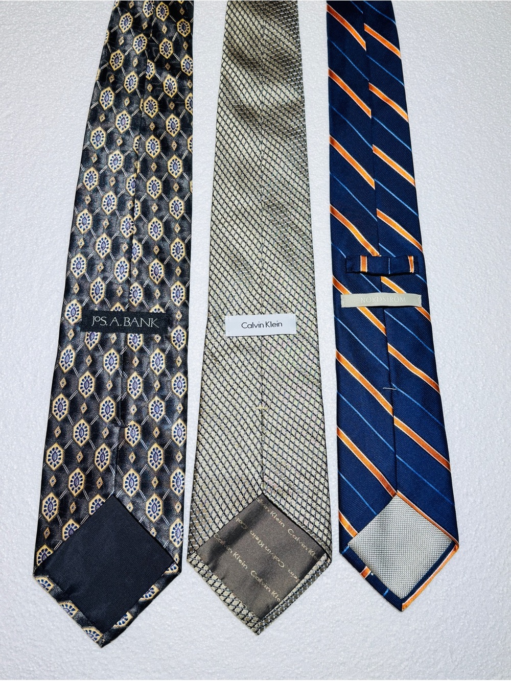 Men's Designer Silk Ties 3 Piece-Jos. A. Bank Nordstrom Calvin Klein Multicolor